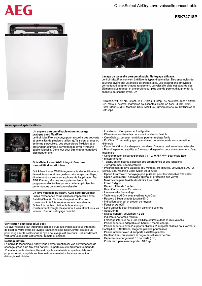 Image de la première page du manuel de l'appareil FSK74718P