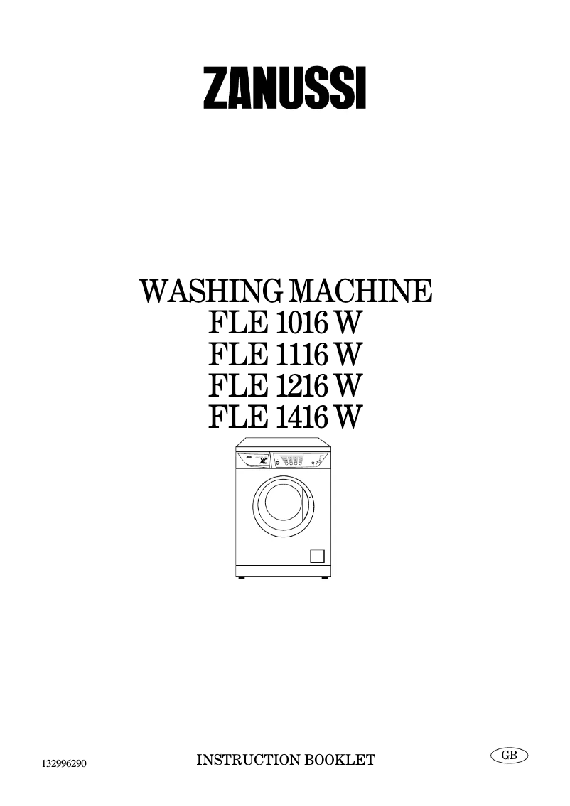 Page n°1 - Manuel utilisateur Zanussi FLE 1116 W