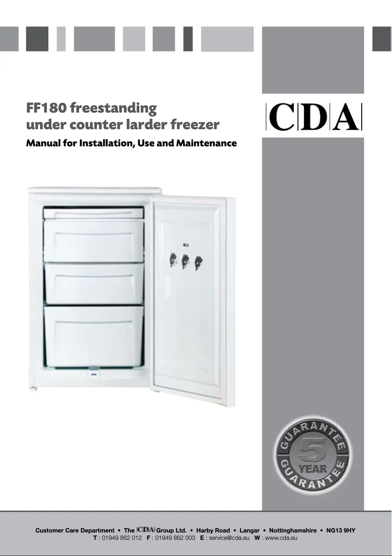 Page n°1 - Manuel utilisateur CDA FF180WH