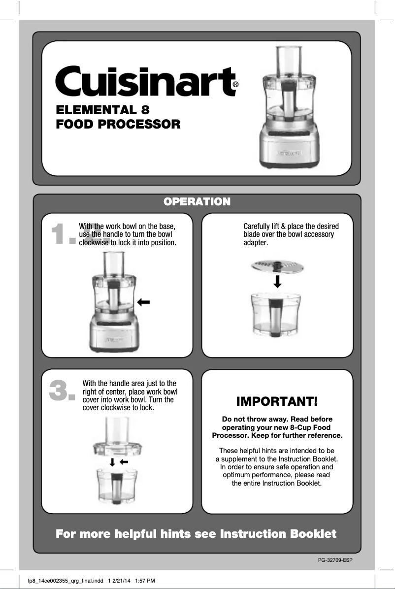 Image de la première page du manuel de l'appareil Elemental 8