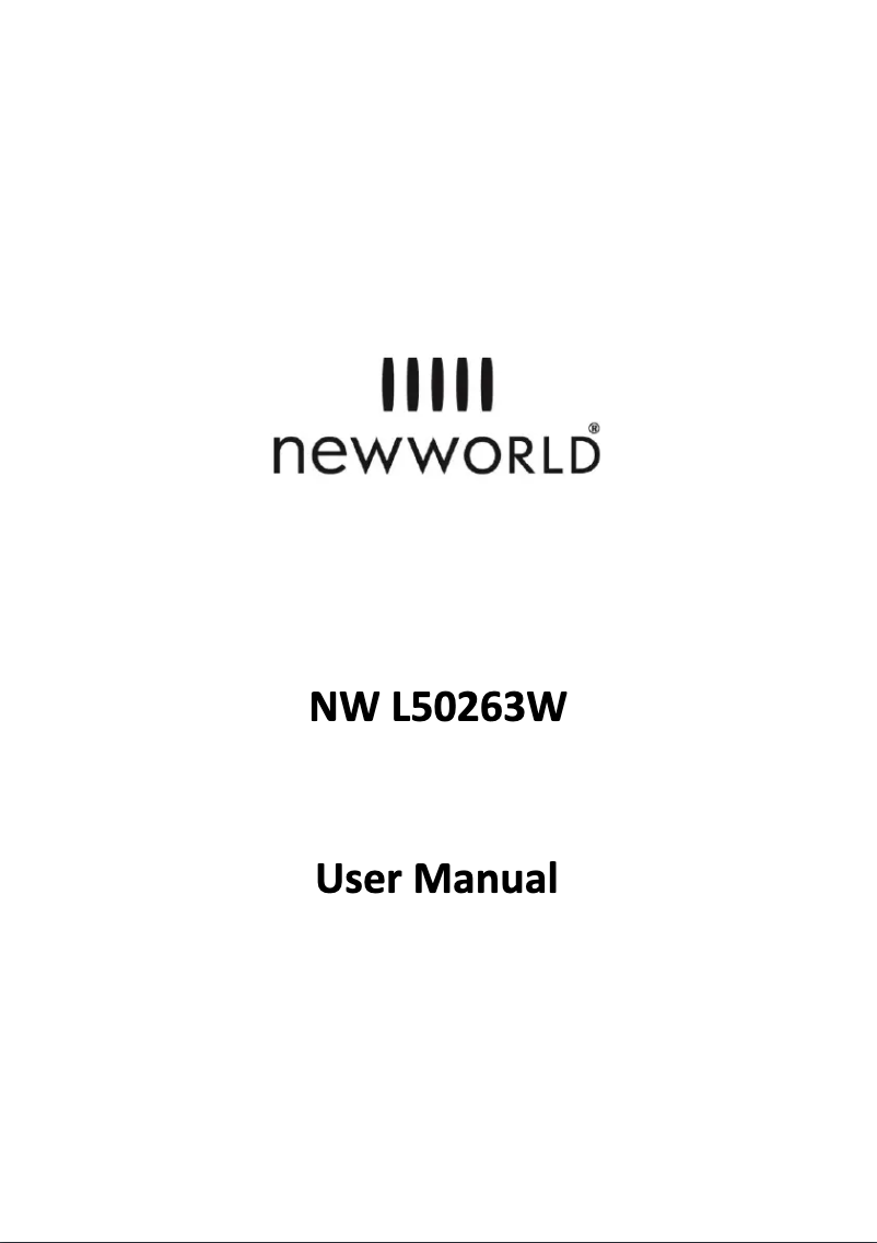 Page 1 de la notice Manuel utilisateur New World NWL50263W