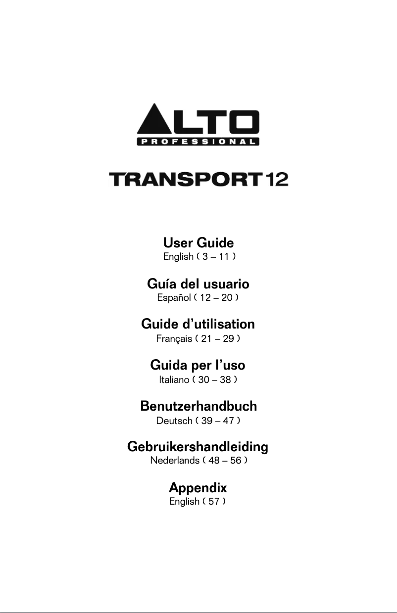 Página 1 del manual Manual de usuario Alto Transport 12
