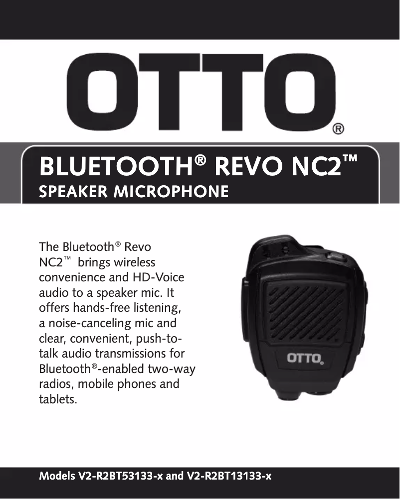 Page n°1 - Manuel utilisateur OTTO Bluetooth Revo NC2