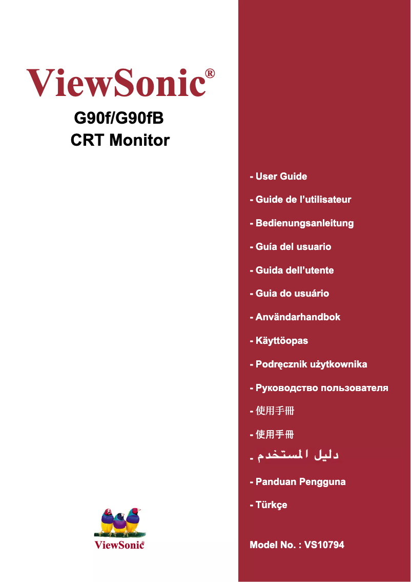 Page n°1 - Manuel utilisateur Viewsonic G90FB