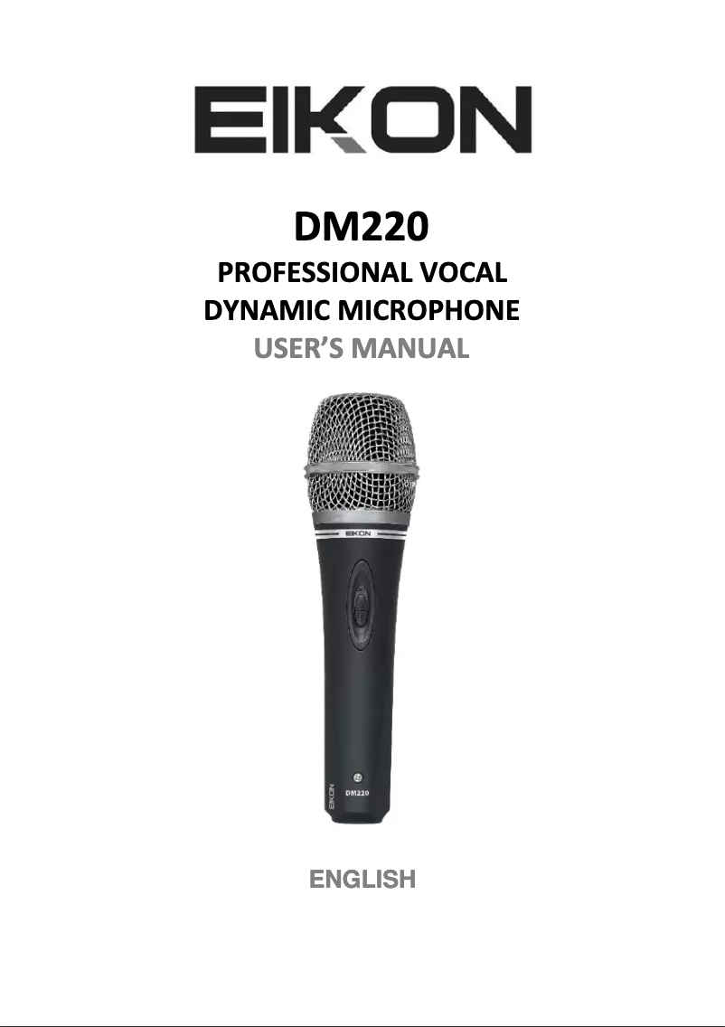 Page 1 de la notice Manuel utilisateur Eikon DM220