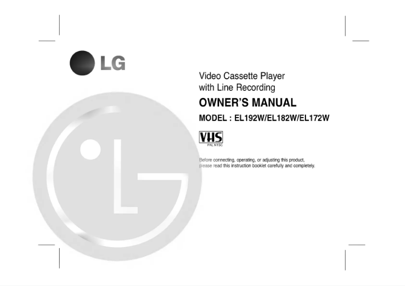 Page n°1 - Manuel utilisateur LG EL192W
