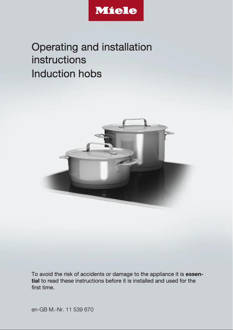 Page n°1 - Guide d'installation Miele KM 7699 FR