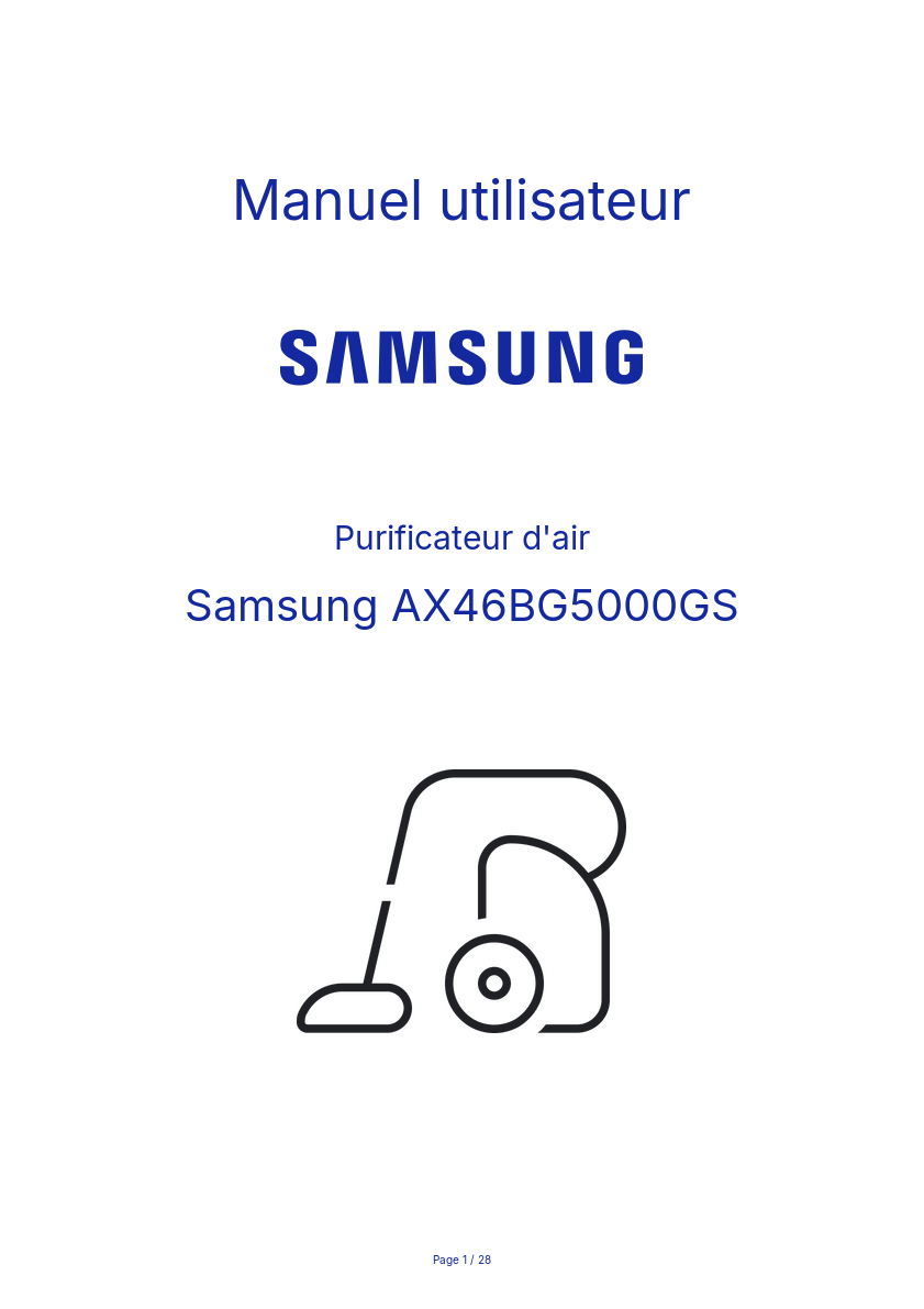 Page n°1 - Manuel utilisateur Samsung AX46BG5000GS
