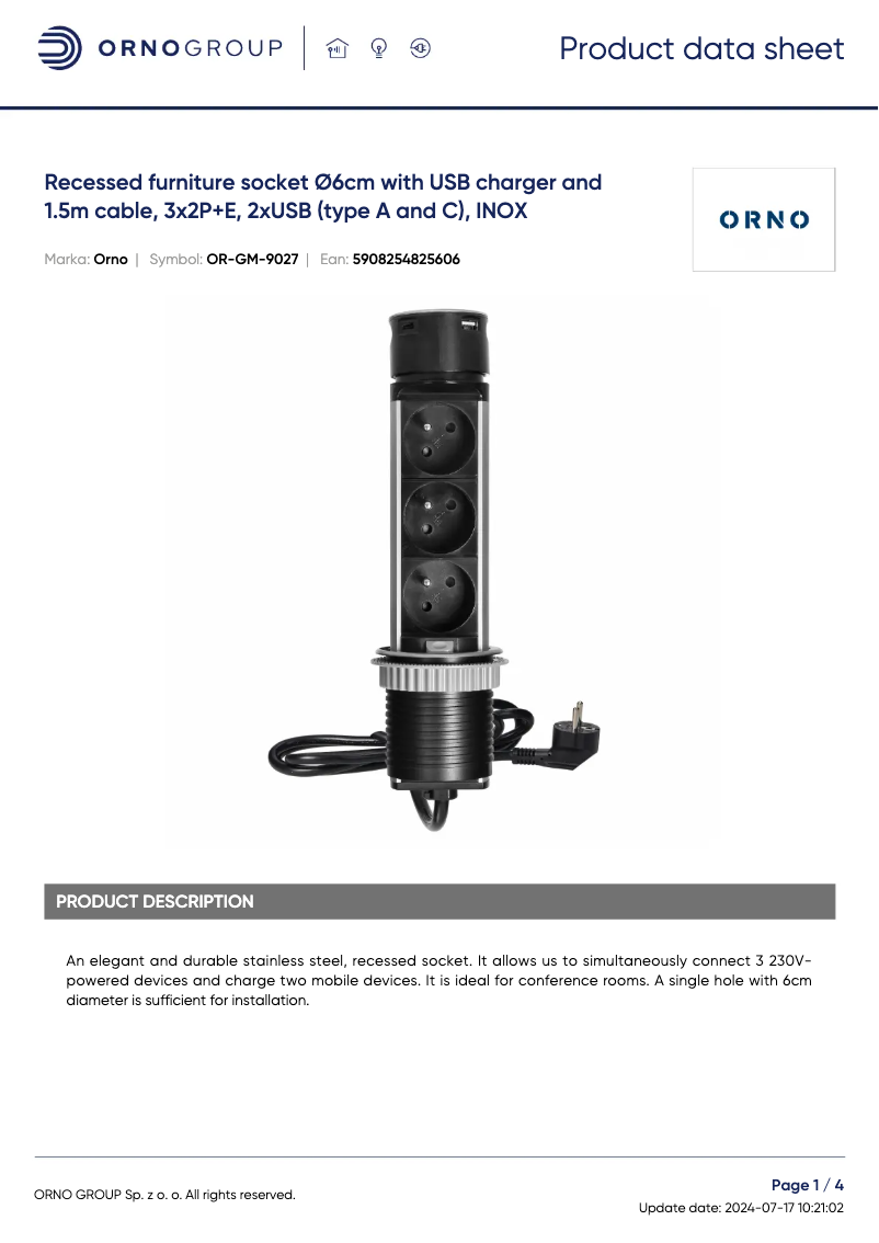 Image de la première page du manuel de l'appareil OR-GM-9027