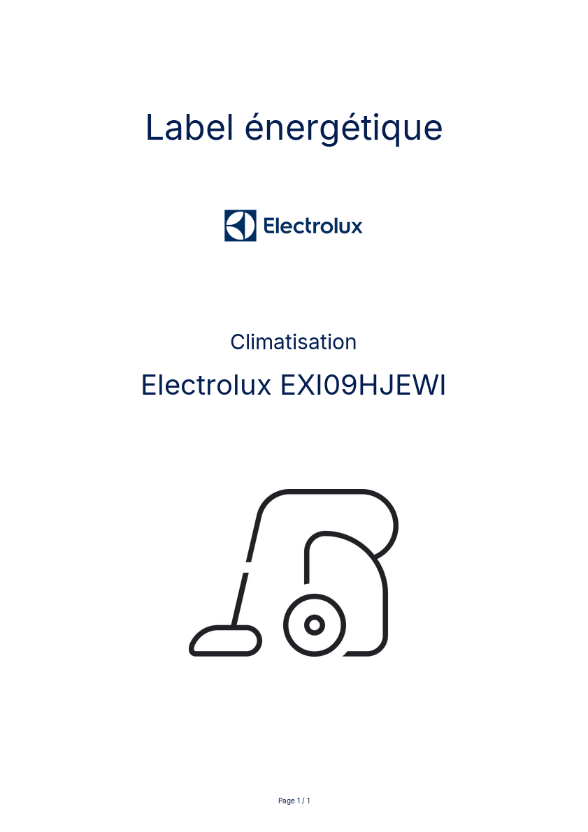 Image de la première page du manuel de l'appareil EXI09HJEWI