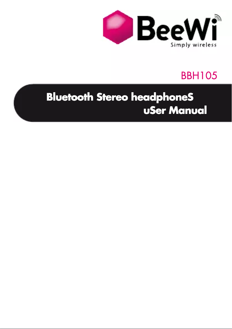 Page 1 de la notice Manuel utilisateur BeeWi BBH105