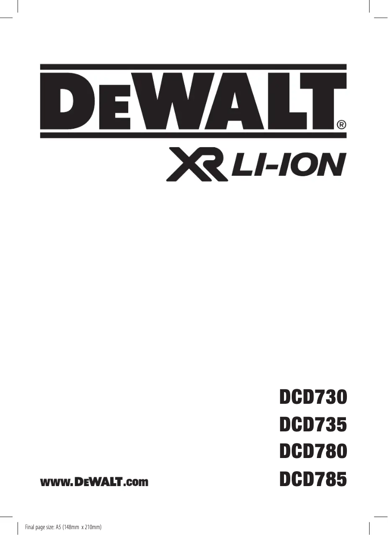 Page n°1 - Manuel utilisateur DeWalt DCD735