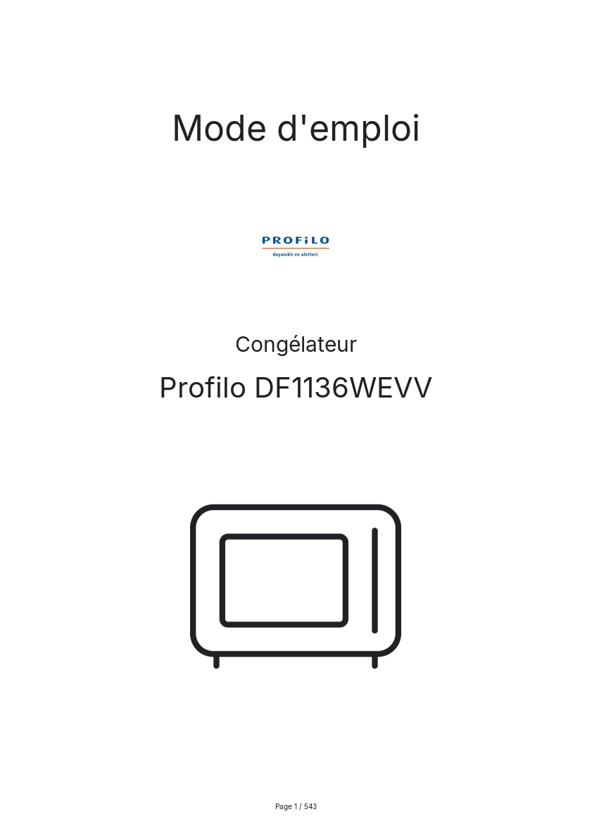 Page n°1 - Mode d'emploi Profilo DF1136WEVV