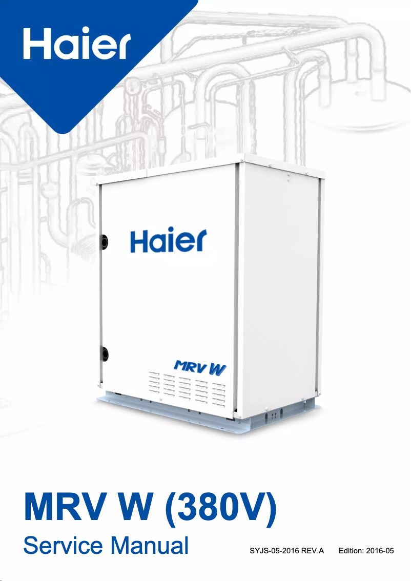 Image de la première page du manuel de l'appareil MRV WATER