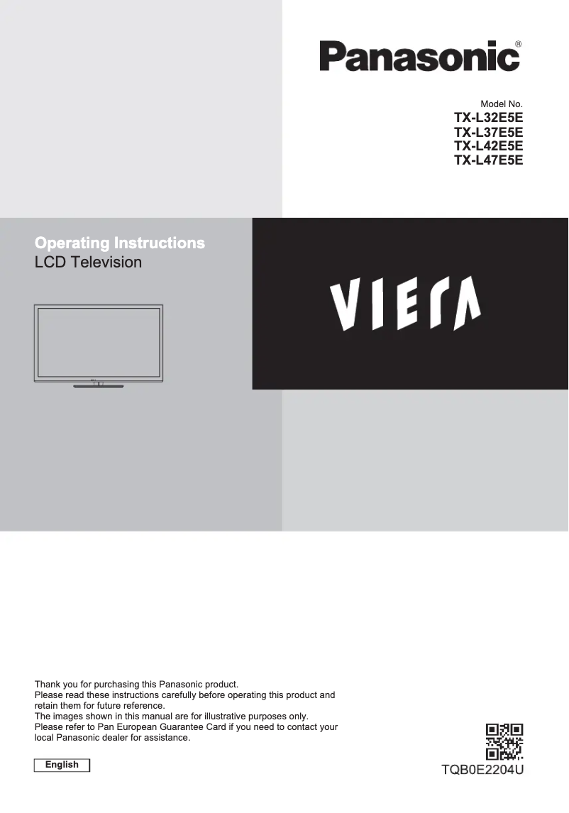 Image de la première page du manuel de l'appareil TX-L32E5E