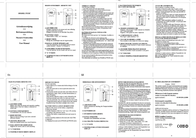 Page 1 de la notice Manuel utilisateur Cresta TX320