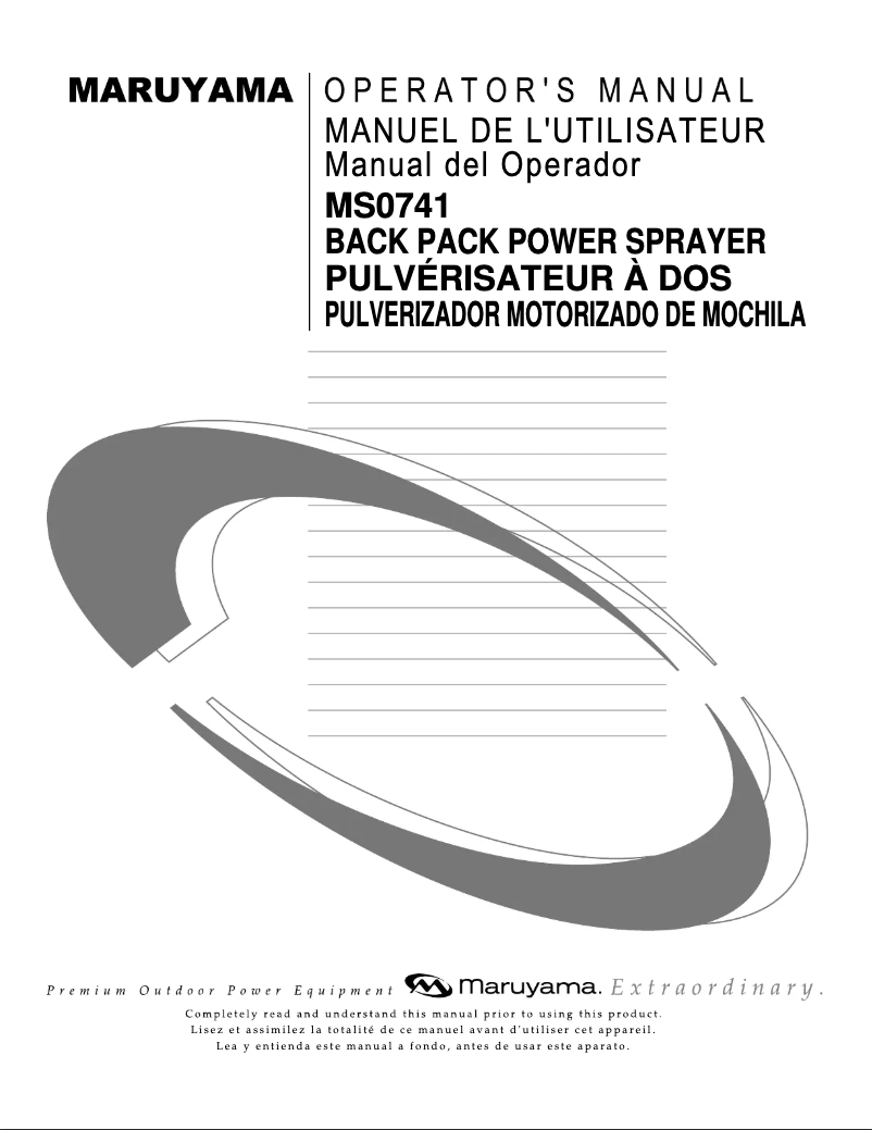 Page 1 de la notice Manuel utilisateur Maruyama MS0741E