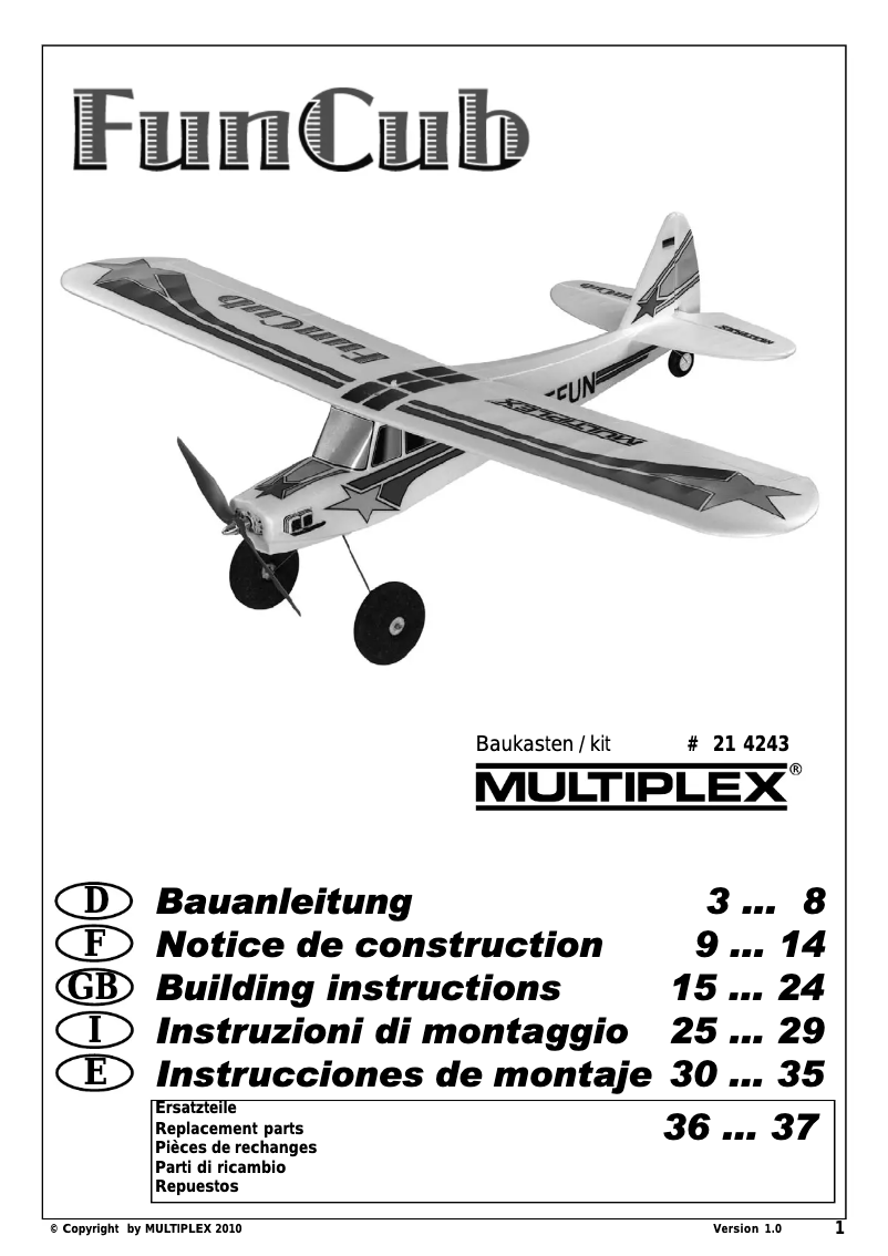 Image de la première page du manuel de l'appareil Kit FunCub
