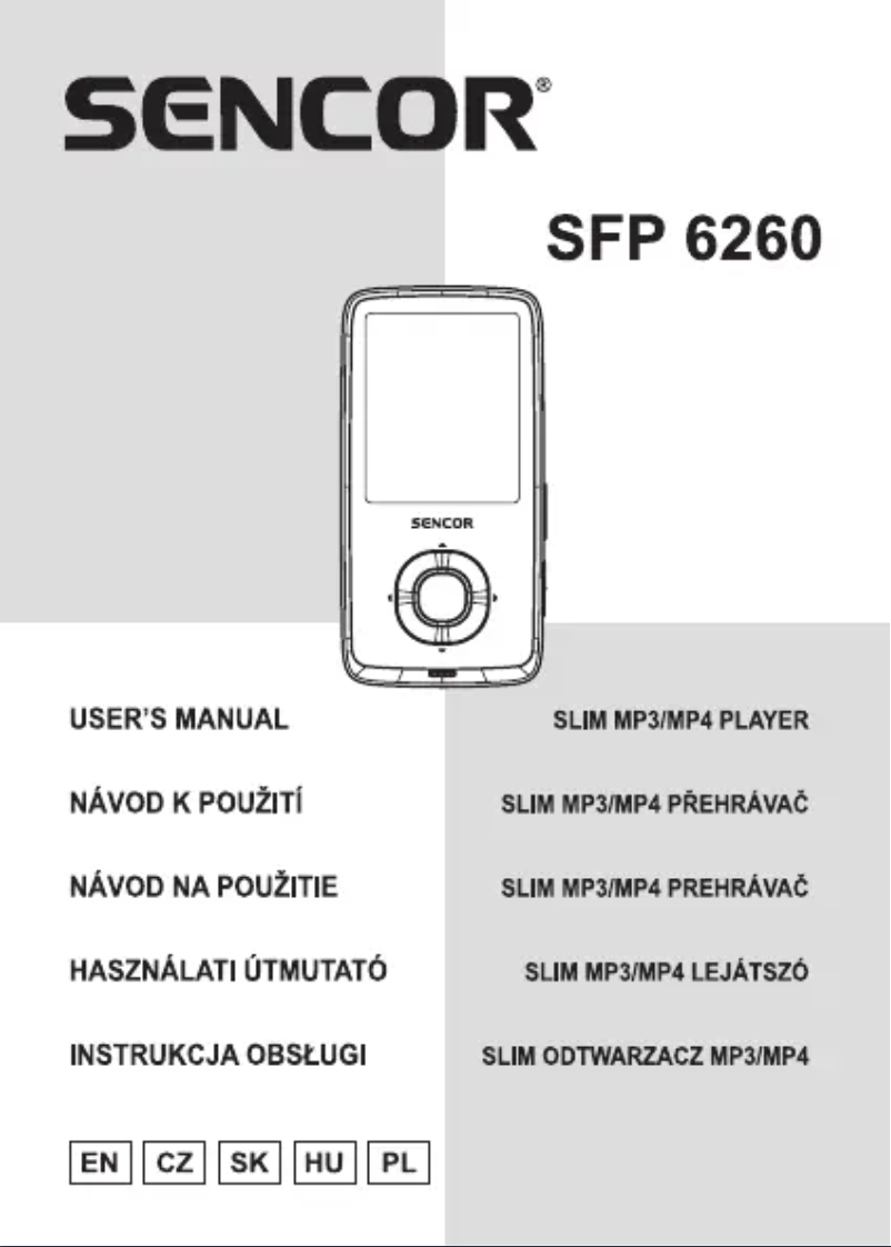 Page 1 de la notice Manuel utilisateur Sencor SFP 6260OR