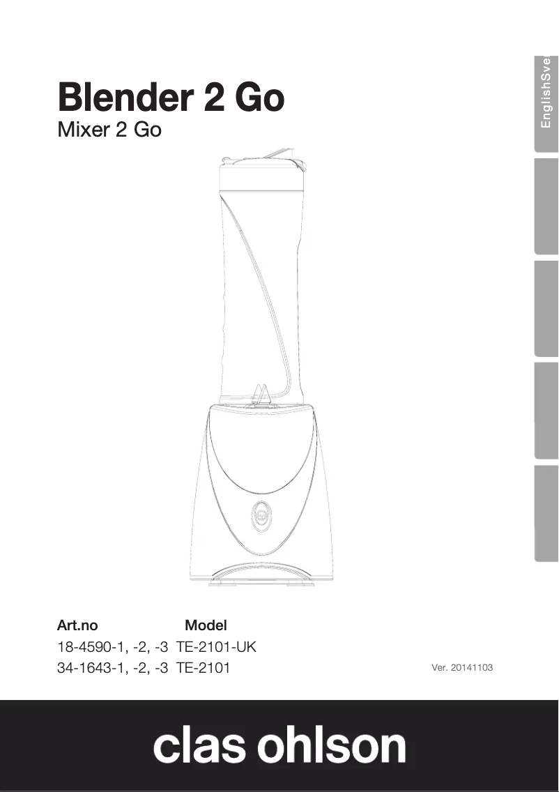 Page 1 de la notice Manuel utilisateur Clas Ohlson TE-2101