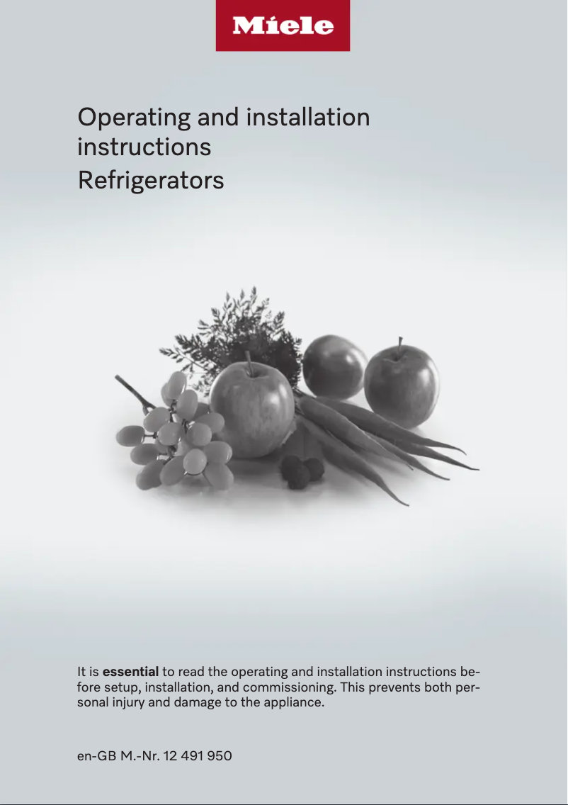 Page 1 de la notice Manuel utilisateur Miele K 7747 C