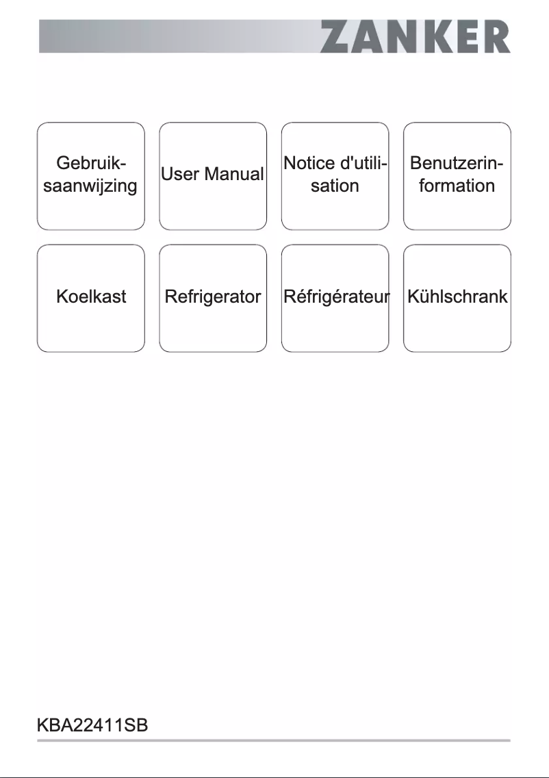 Page n°1 - Manuel utilisateur Zanker KBA22411SB