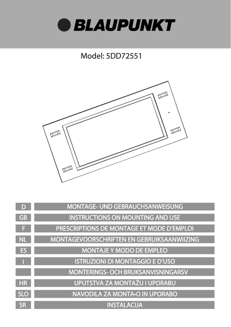 Page n°1 - Manuel utilisateur Blaupunkt 5DD72551