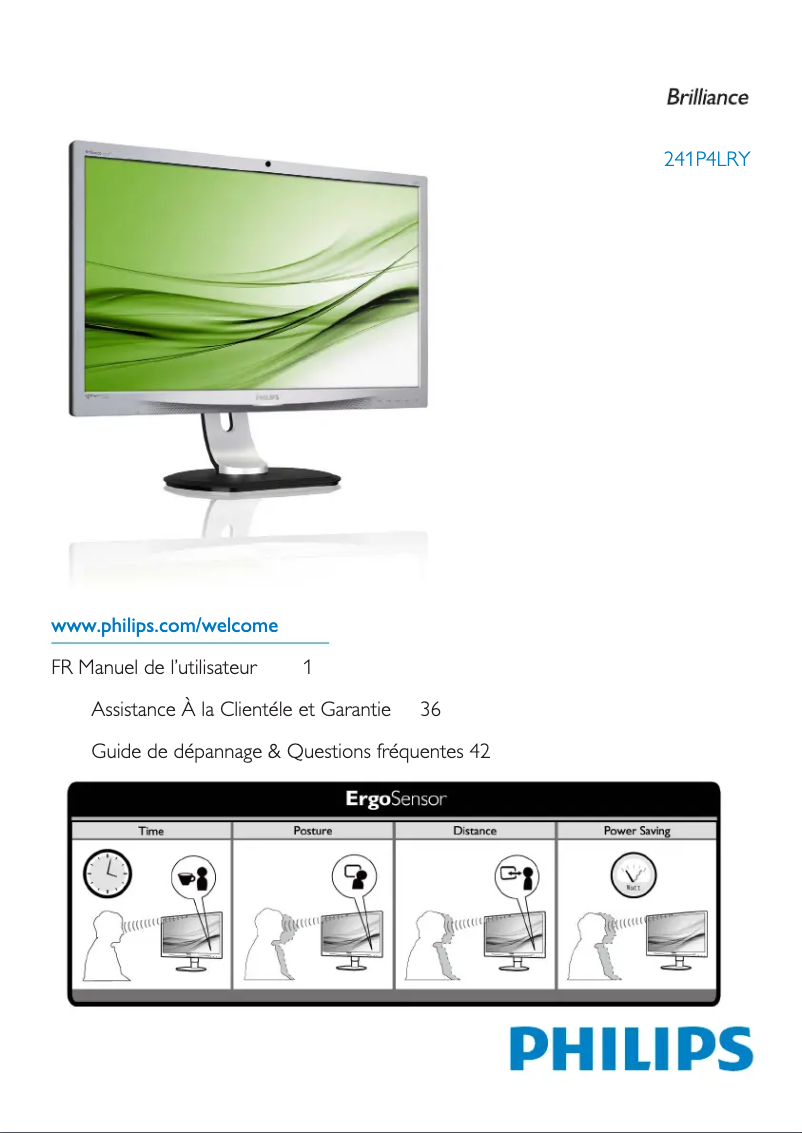 Imagen de la primera página del manual del dispositivo Brilliance 241P4LRYEB