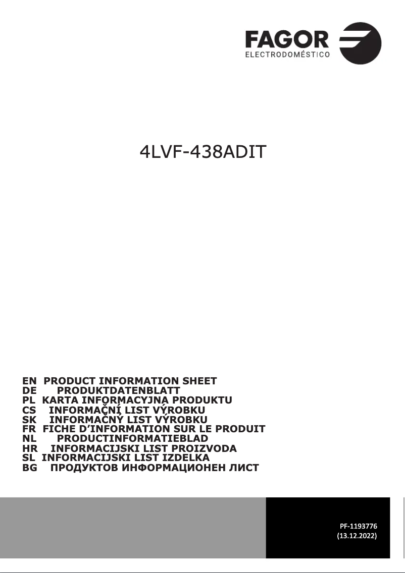 Image de la première page du manuel de l'appareil 4LVF-438ADIT