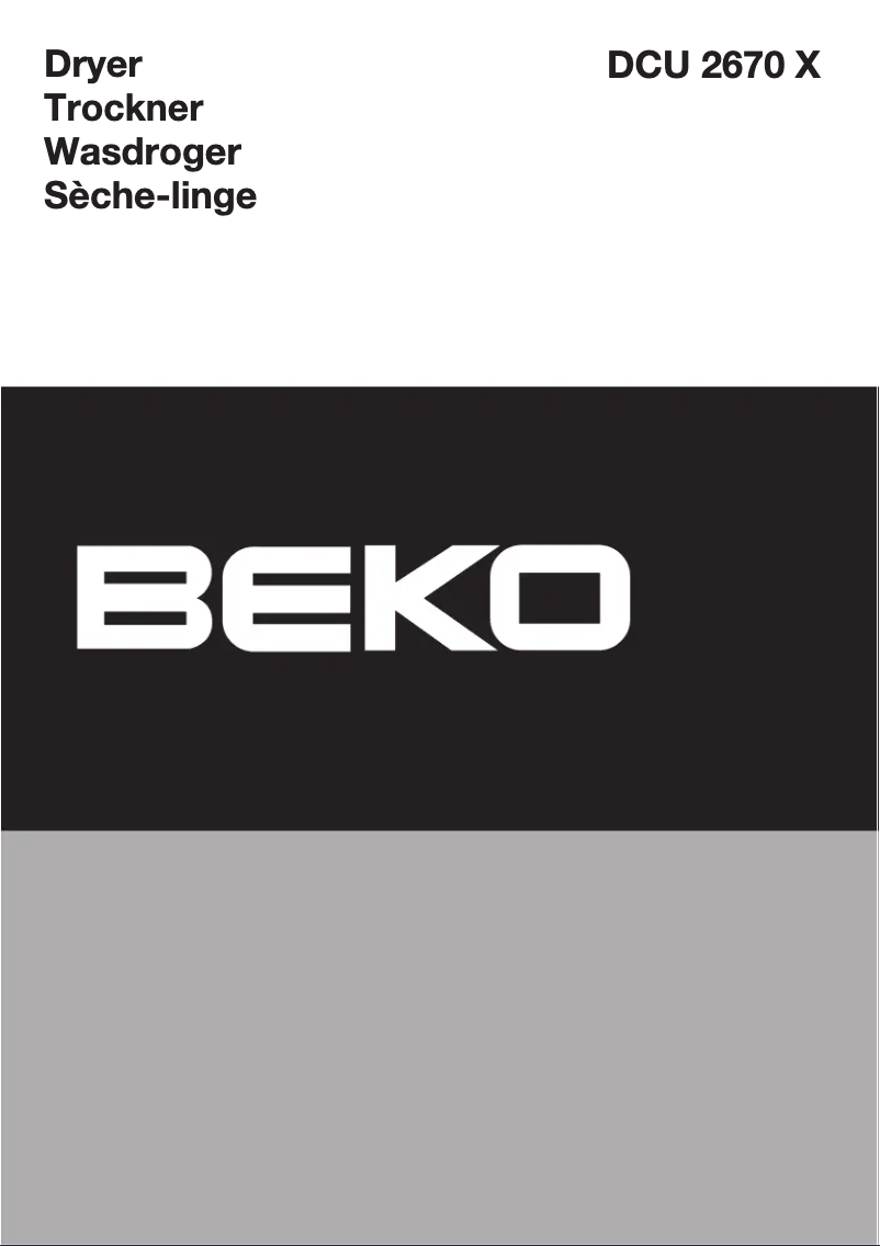 Page 1 de la notice Manuel utilisateur Beko DCU 2670 X