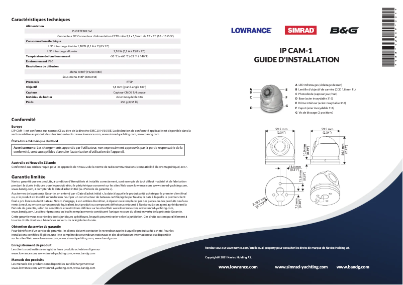 Image de la première page du manuel de l'appareil IP CAM-1