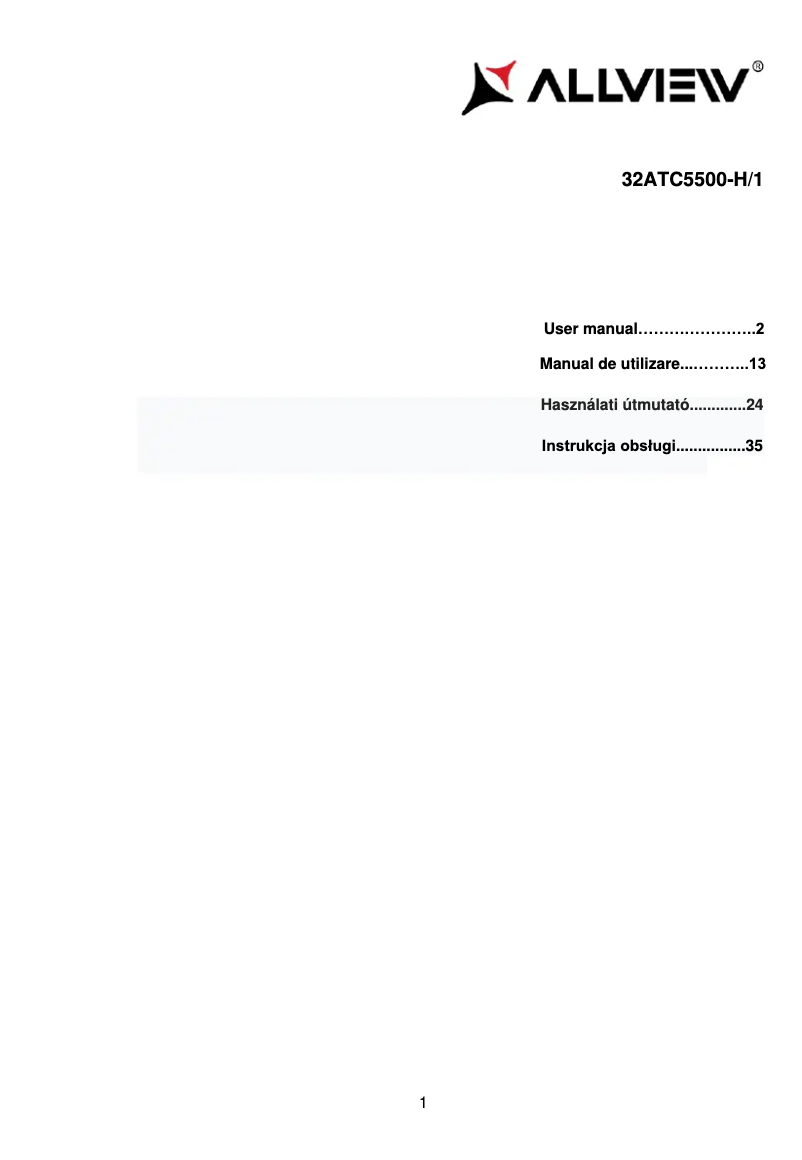 Page 1 de la notice Manuel utilisateur Allview 32ATC5500-H