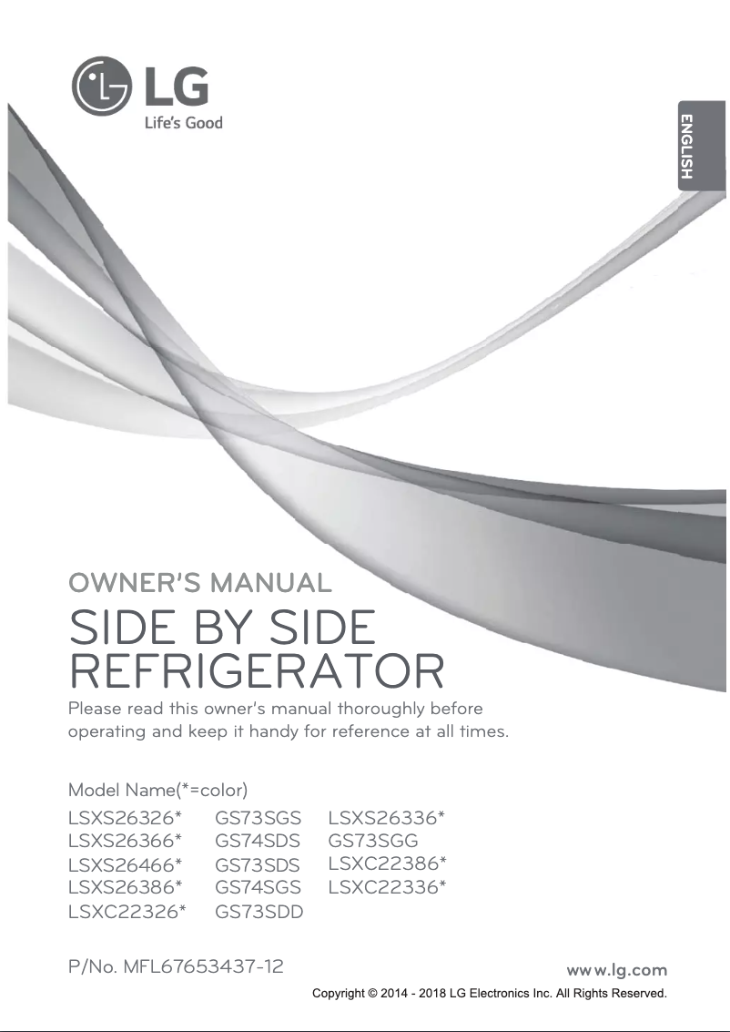 Image de la première page du manuel de l'appareil LSXC22326S