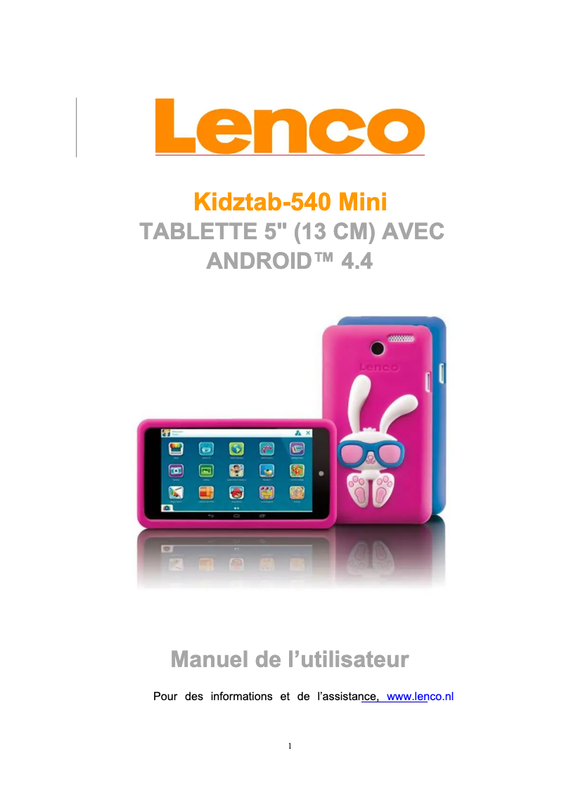 Image de la première page du manuel de l'appareil KidzTab 540 Mini