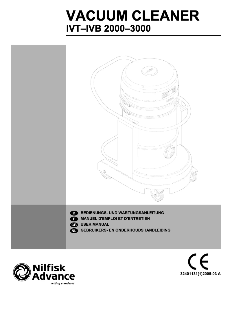 Page n°1 - Manuel utilisateur Nilfisk IVB 3000