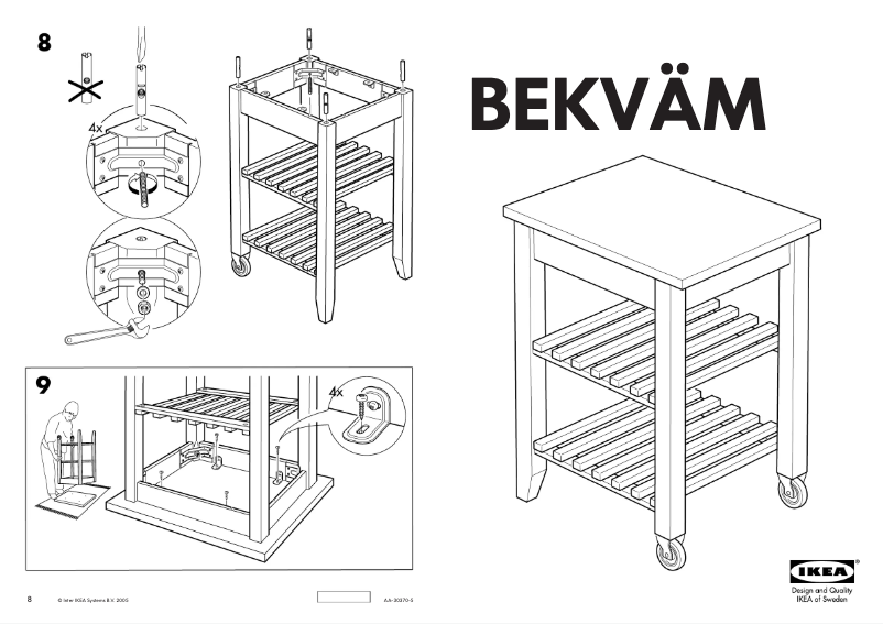 Image de la première page du manuel de l'appareil BEKVÄM