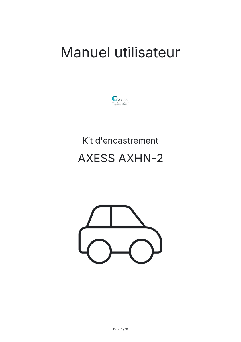 Image de la première page du manuel de l'appareil AXHN-2