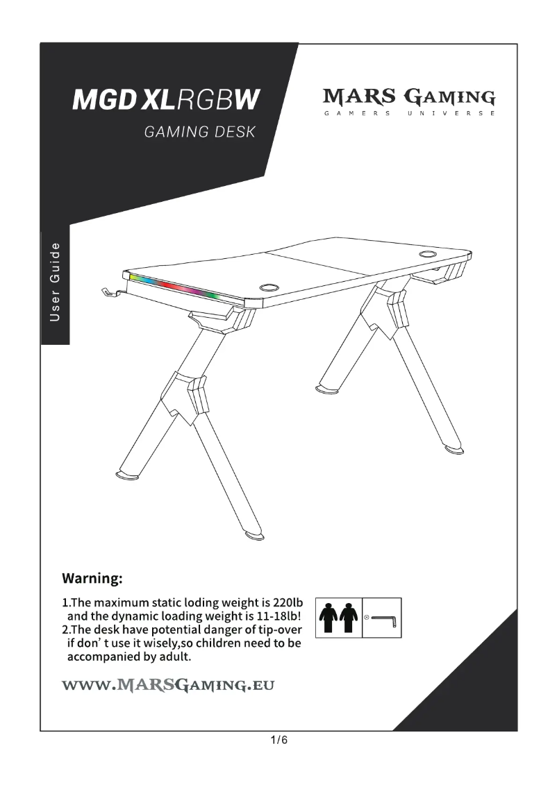 Page 1 de la notice Manuel utilisateur Mars Gaming MGDXLRGB