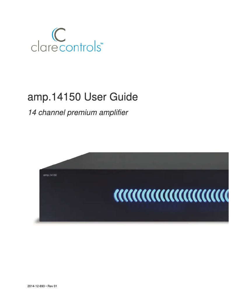 Page 1 de la notice Manuel utilisateur Clare Controls amp.14150