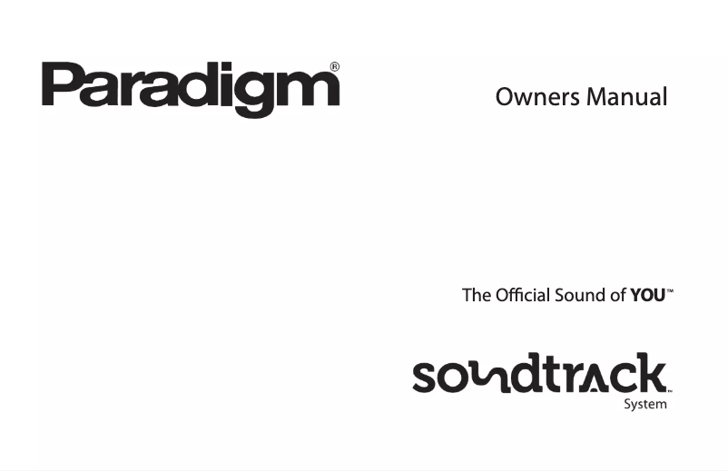Image de la première page du manuel de l'appareil Soundtrack System