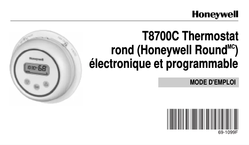 Page n°1 - Manuel utilisateur Honeywell T8700C