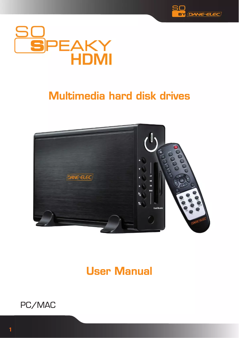 Page n°1 - Manuel utilisateur Dane-Elec So Speaky HDMI