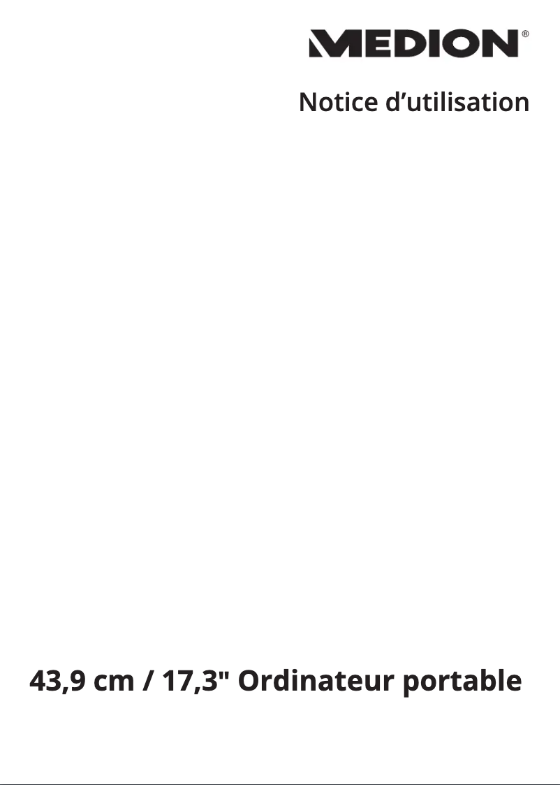 Page 1 de la notice Manuel utilisateur Medion ERAZER X17805 (MD 61443)