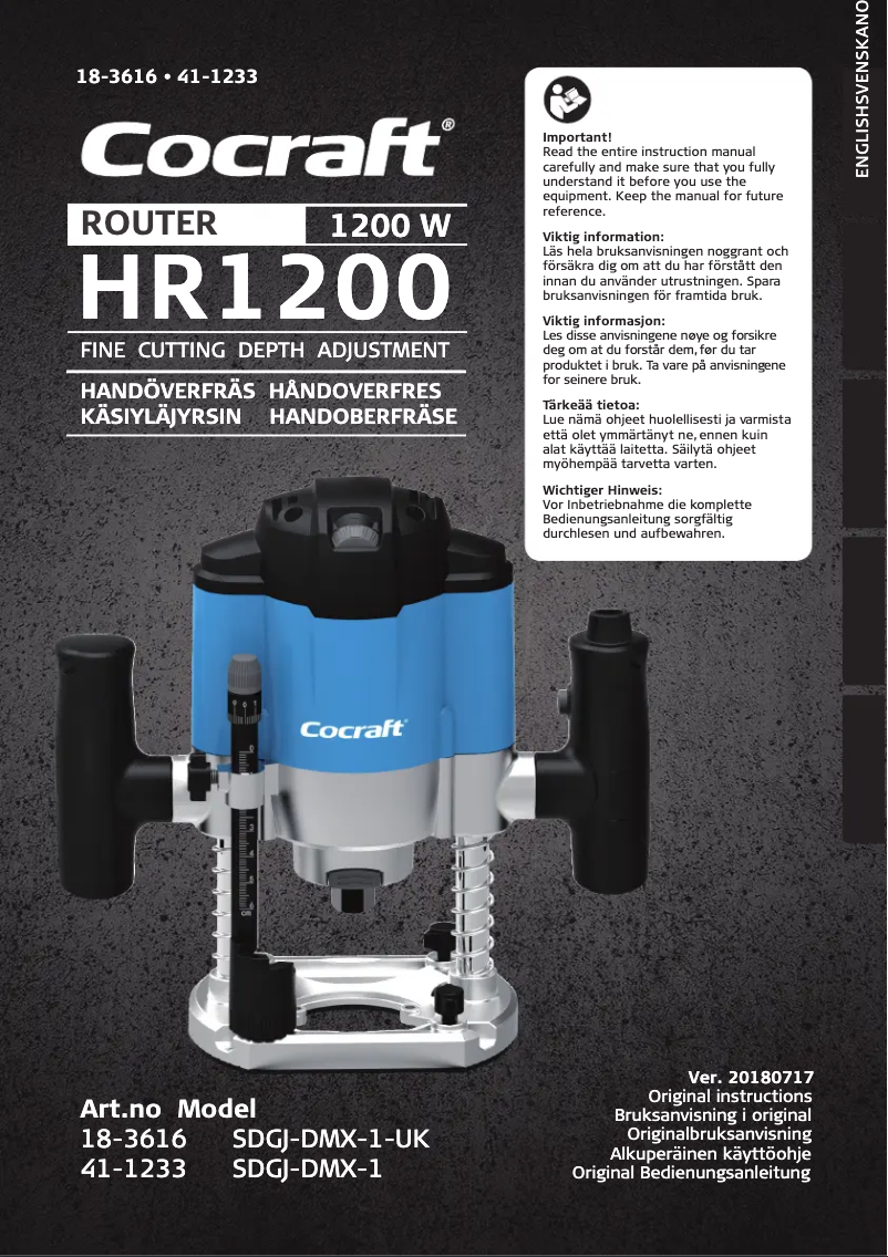 Image de la première page du manuel de l'appareil HR1200