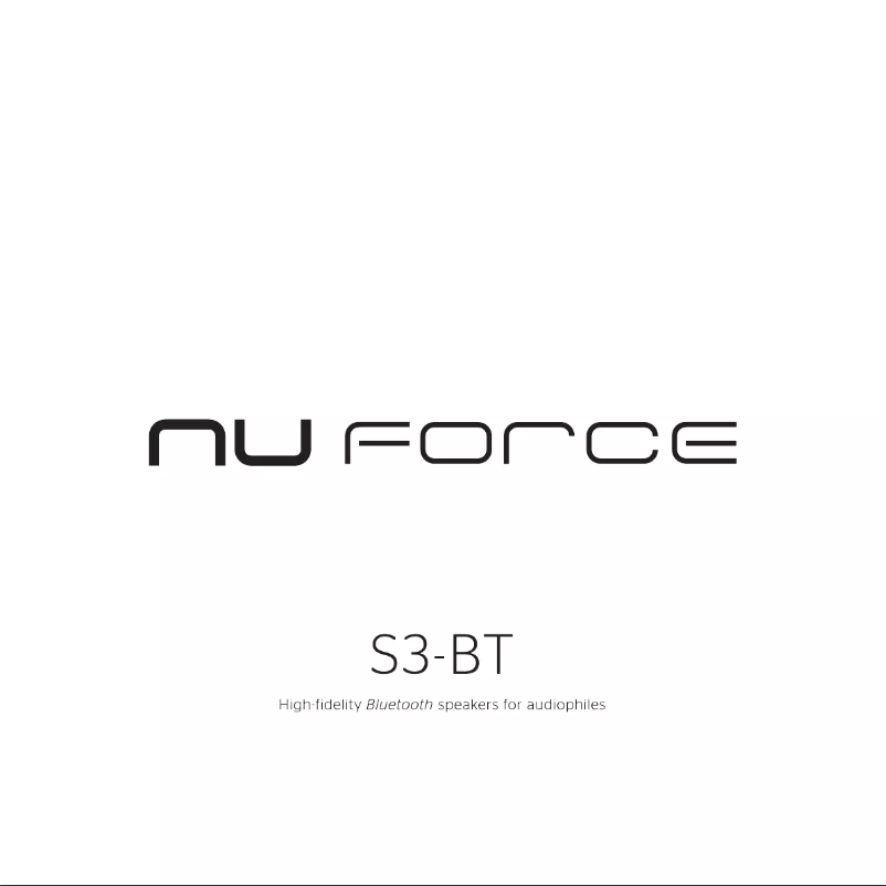 Page n°1 - Manuel utilisateur NuForce S3-BT
