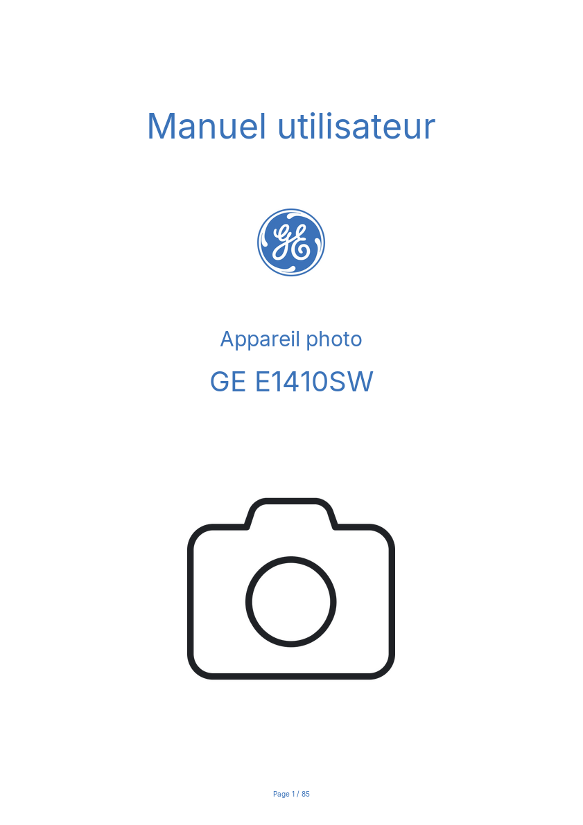 Page n°1 - Manuel utilisateur GE E1410SW