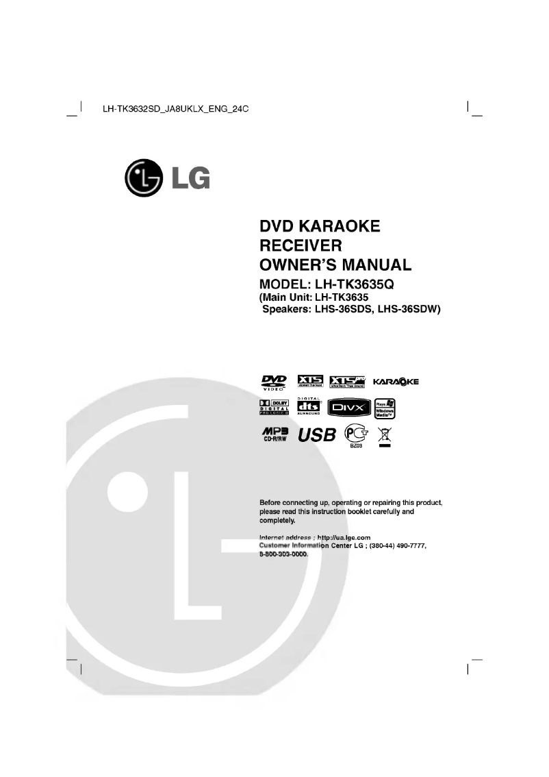 Página 1 del manual Manual de usuario LG LH-TK3632SD