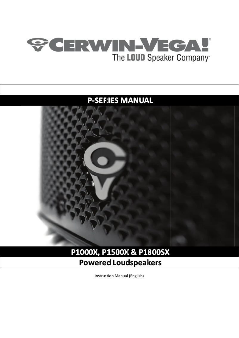 Página 1 del manual Manual de usuario Cerwin-Vega P1500X