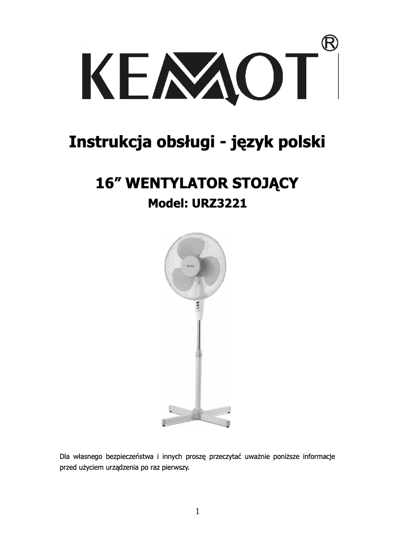 Page 1 de la notice Manuel utilisateur Kemot URZ3221