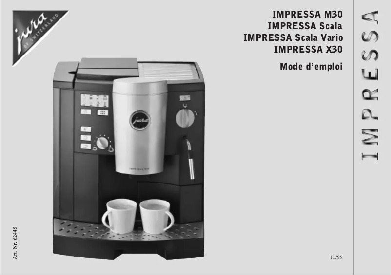 Page 1 de la notice Manuel utilisateur Jura Impressa Scala Vario
